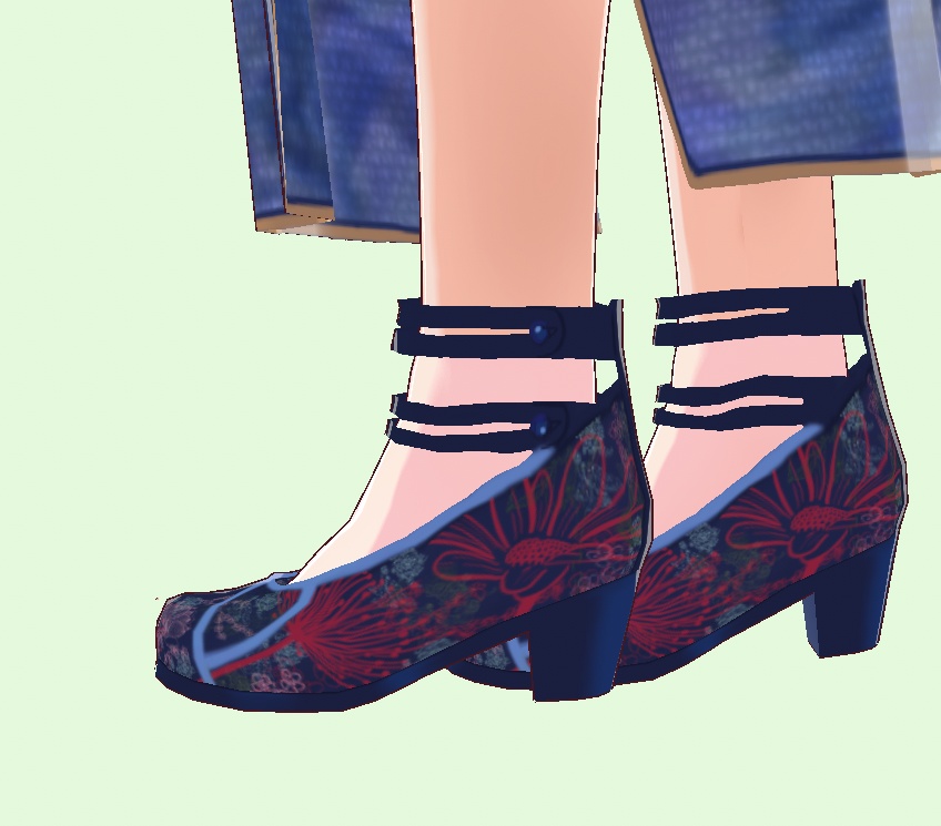  Chinese embroidery blue shoes 1920s