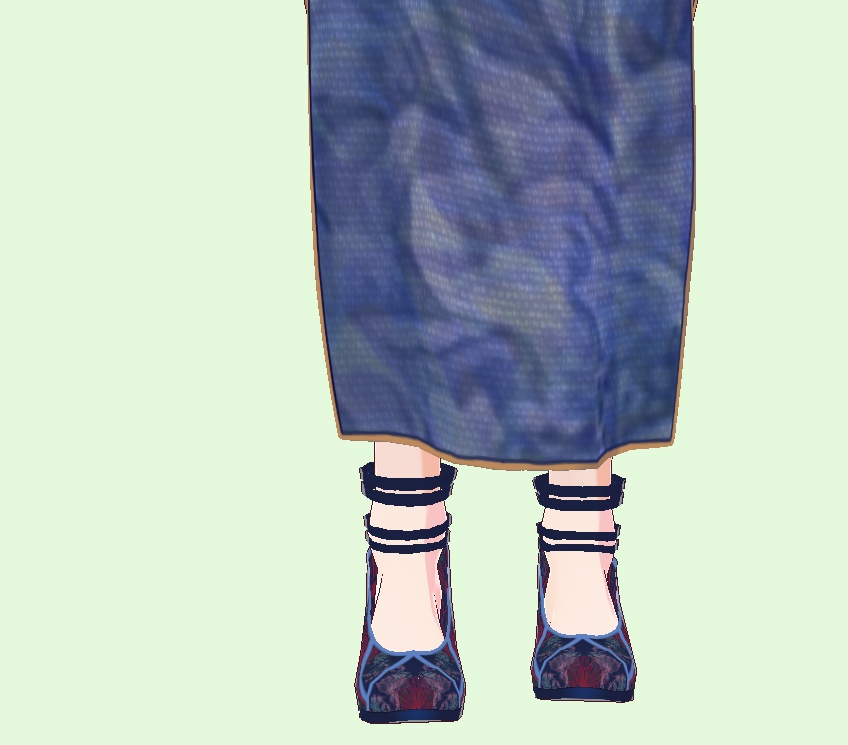 Chinese embroidery blue shoes 1920s