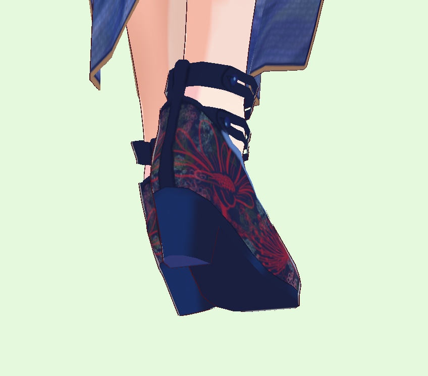 Chinese embroidery blue shoes 1920s