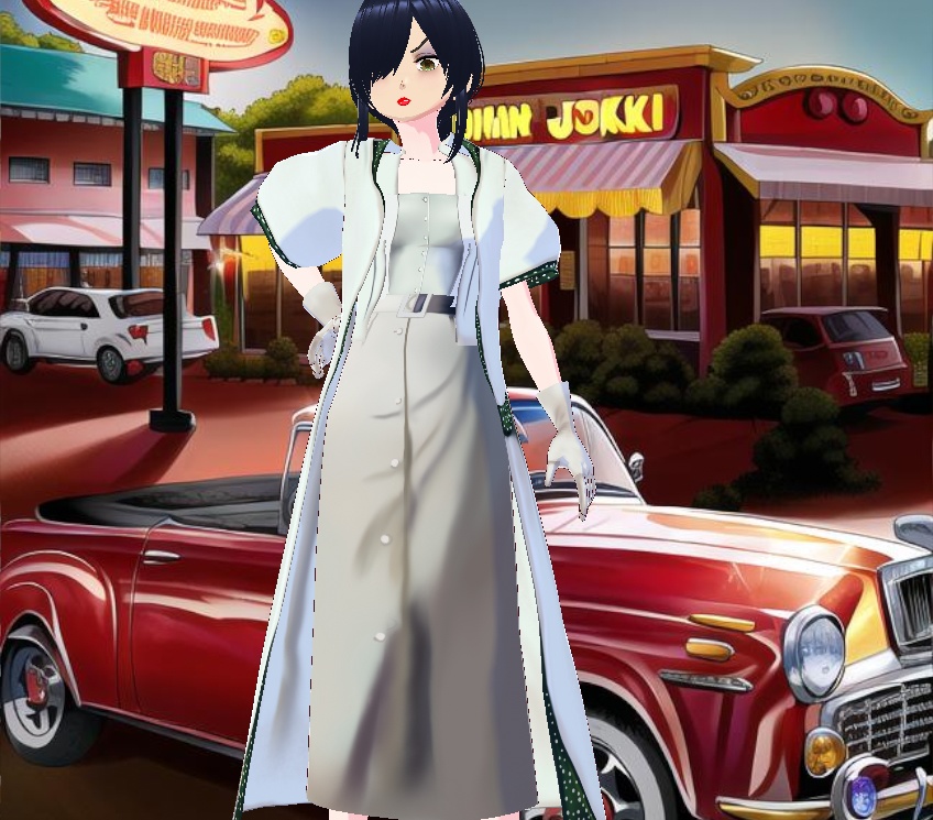 Dome sleeves 1950s vintage coat in cream and green polka dots