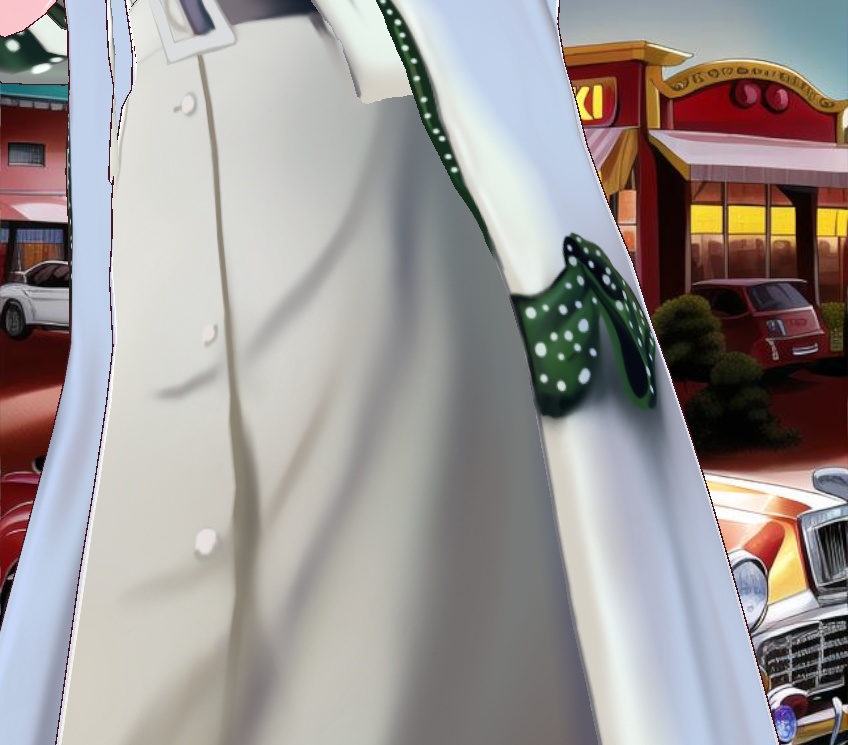 Dome sleeves 1950s vintage coat in cream and green polka dots