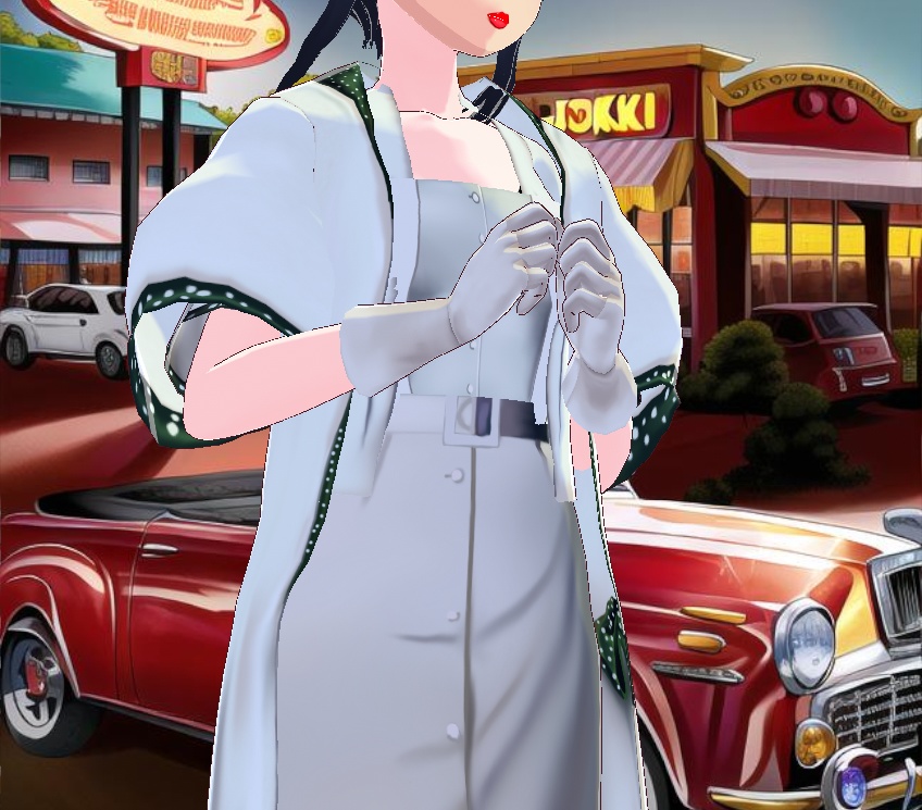 Dome sleeves 1950s vintage coat in cream and green polka dots