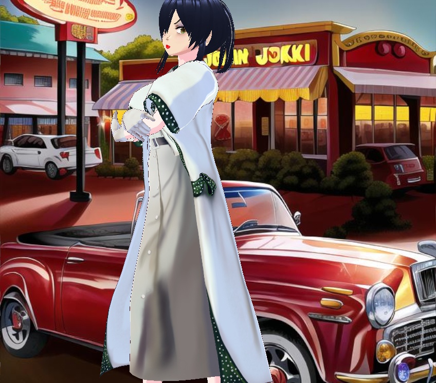 Dome sleeves 1950s vintage coat in cream and green polka dots