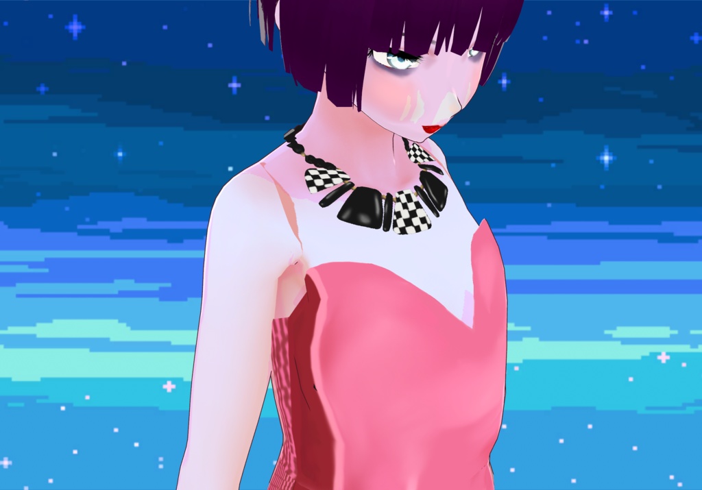 Retro 80s Race Flag Necklace