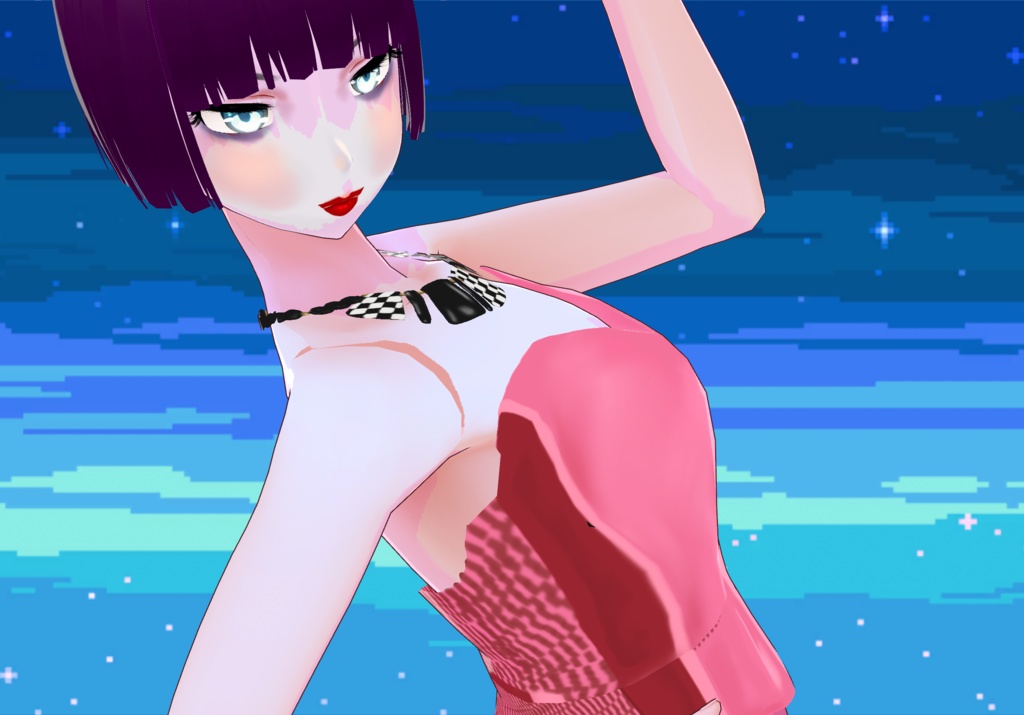 Retro 80s Race Flag Necklace