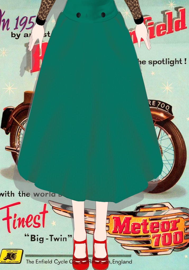 Vintage 50s Green Overall Jumper Skirt