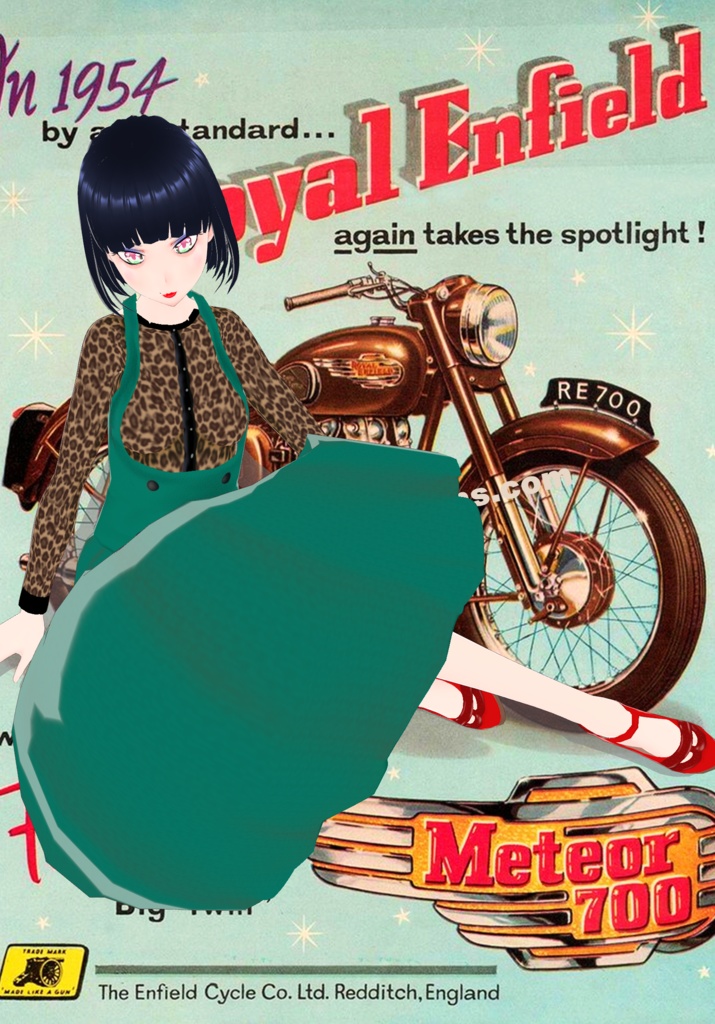 Vintage 50s Green Overall Jumper Skirt