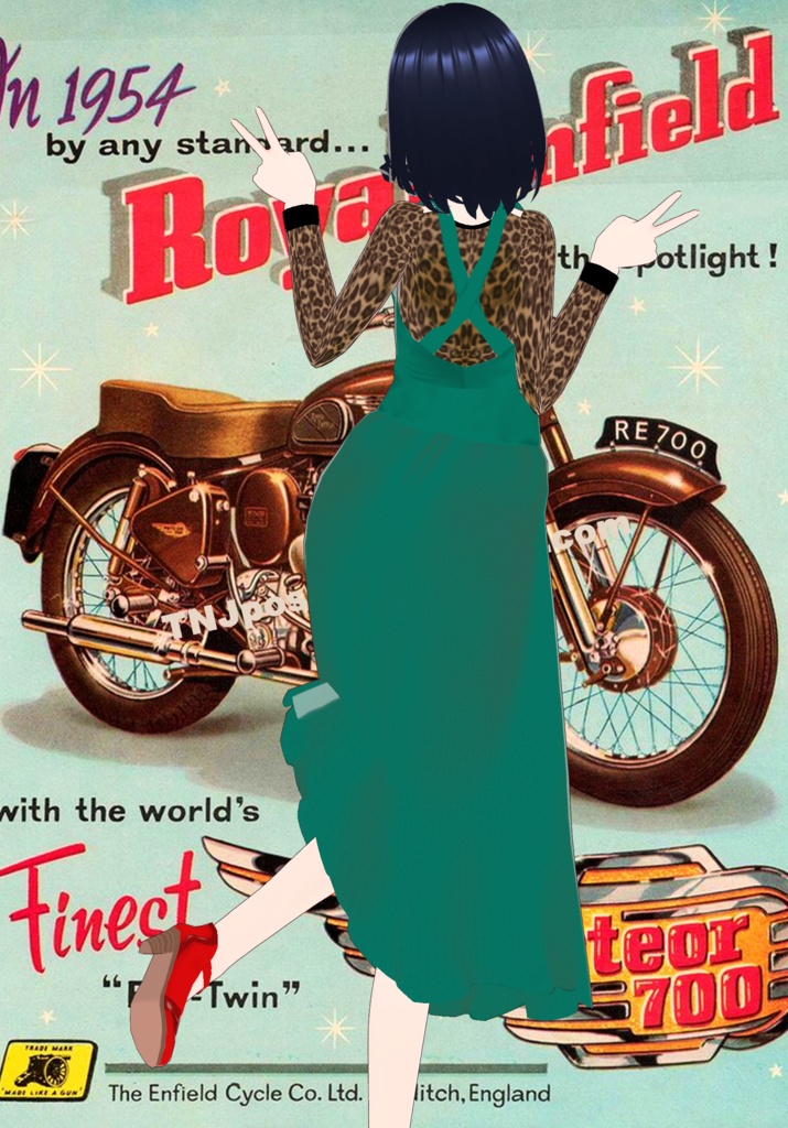 Vintage 50s Green Overall Jumper Skirt