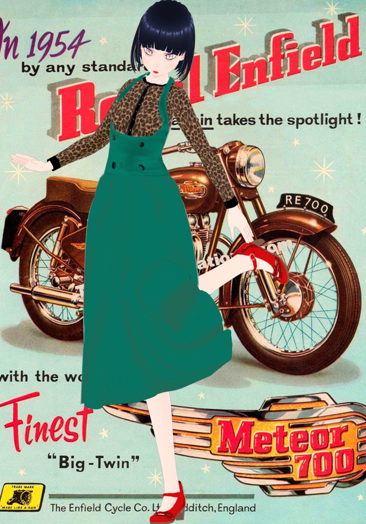 Vintage 50s Green Overall Jumper Skirt