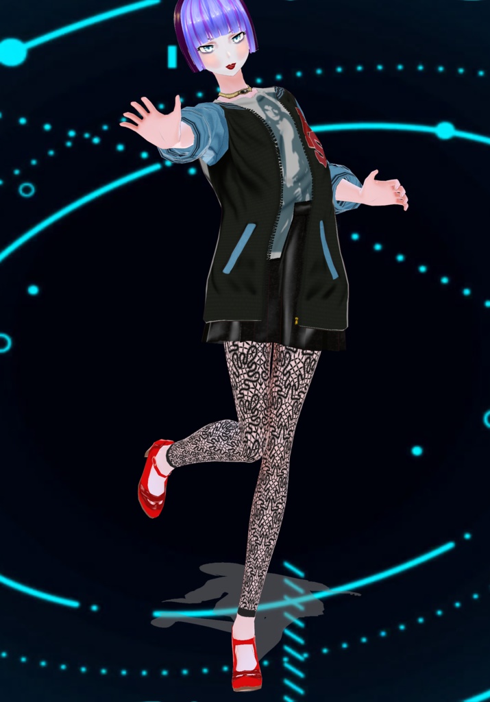 Girls PS Varsity 80s Jacket Outfit with MJ Tee and leather pleated skirt