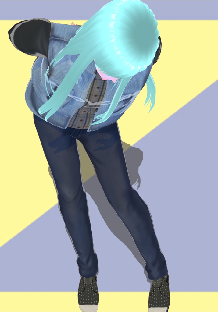 Mens Denim Leather and Plaid Vintage Jacket with Shirt