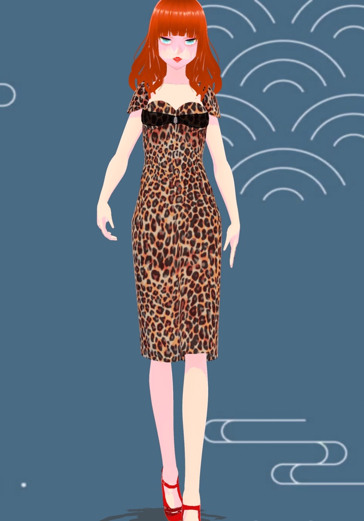 Leopard Print Pencil Dress Vintage 50s
