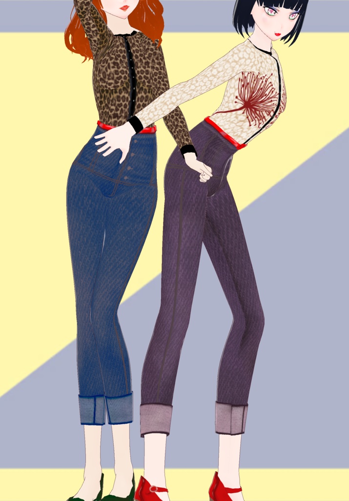 High Waisted 50s Jeans with belt