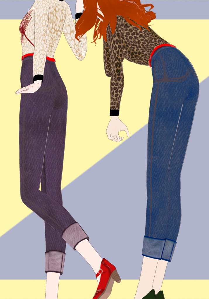 High Waisted 50s Jeans with belt