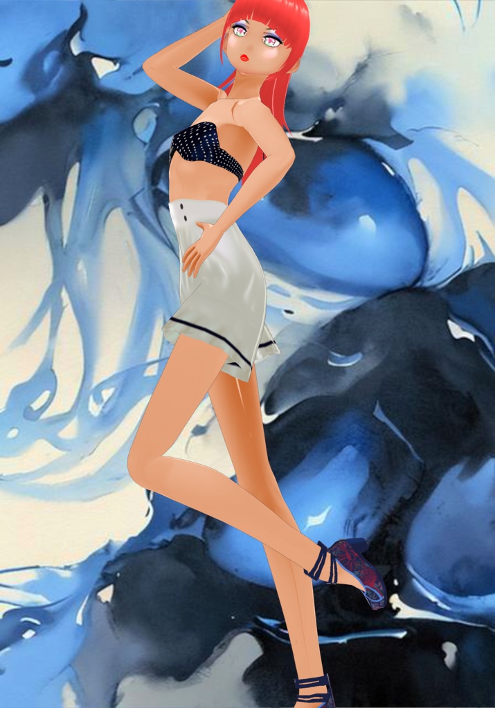 Vintage 80s Two Piece Swimsuit Nautical White Shorts