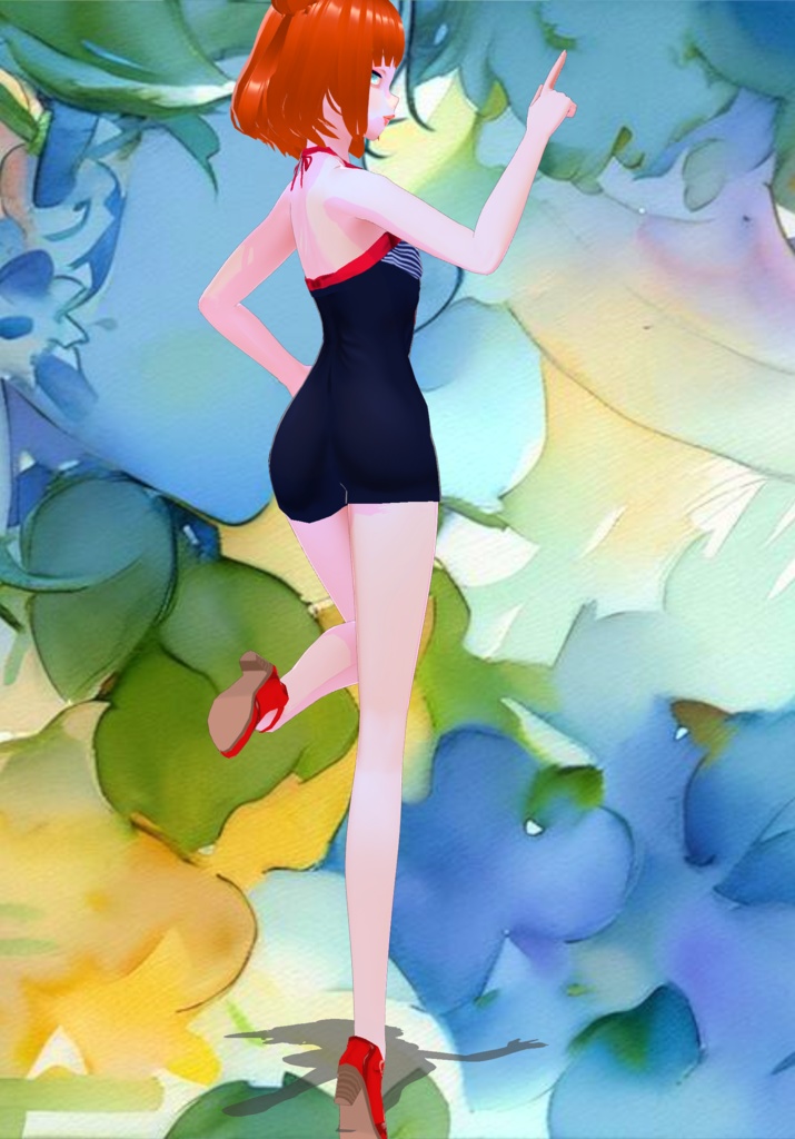 Vtg 50s Bettie Woman Swimsuit Navy Blue