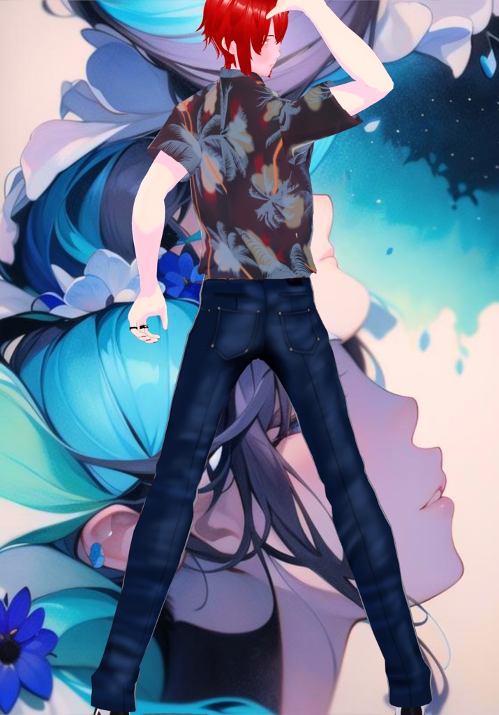 Mens 80s Hawaiian Shirt with Screen Tee Malibu Style Fashion