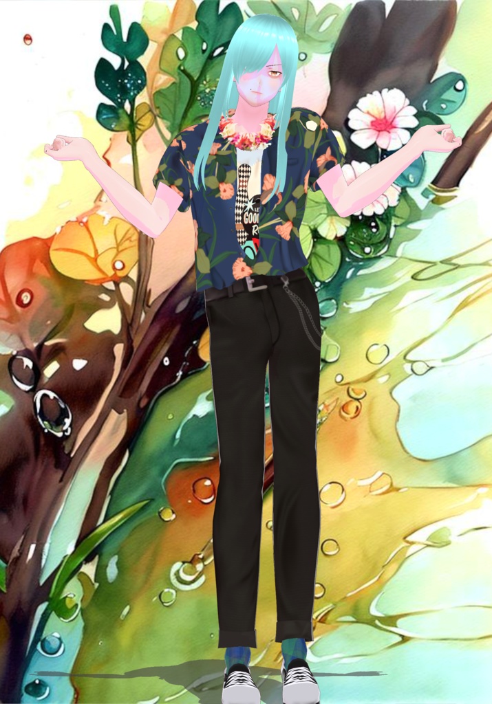 Mens Cabana Shirt with Tee Retro Miami Style- Tuck/Untuck