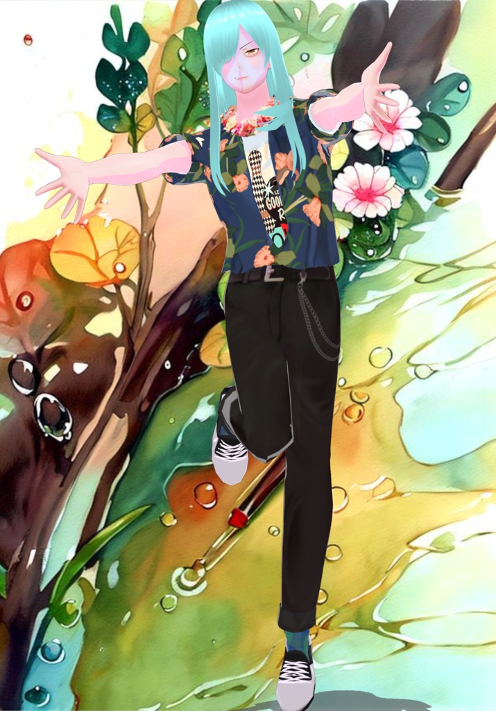 Mens Cabana Shirt with Tee Retro Miami Style- Tuck/Untuck