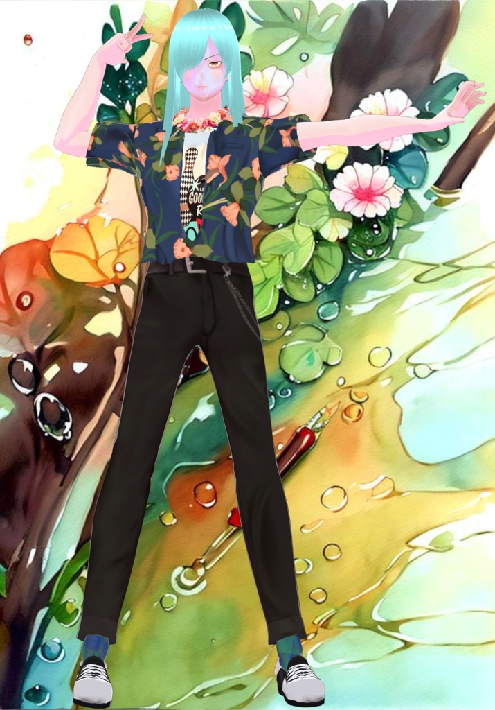 Mens Cabana Shirt with Tee Retro Miami Style- Tuck/Untuck