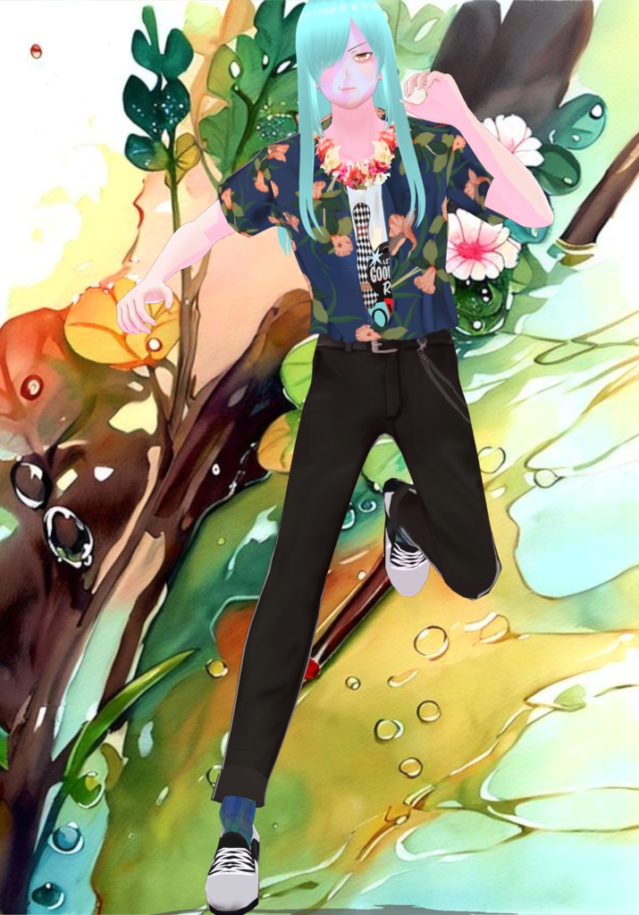 Mens Cabana Shirt with Tee Retro Miami Style- Tuck/Untuck