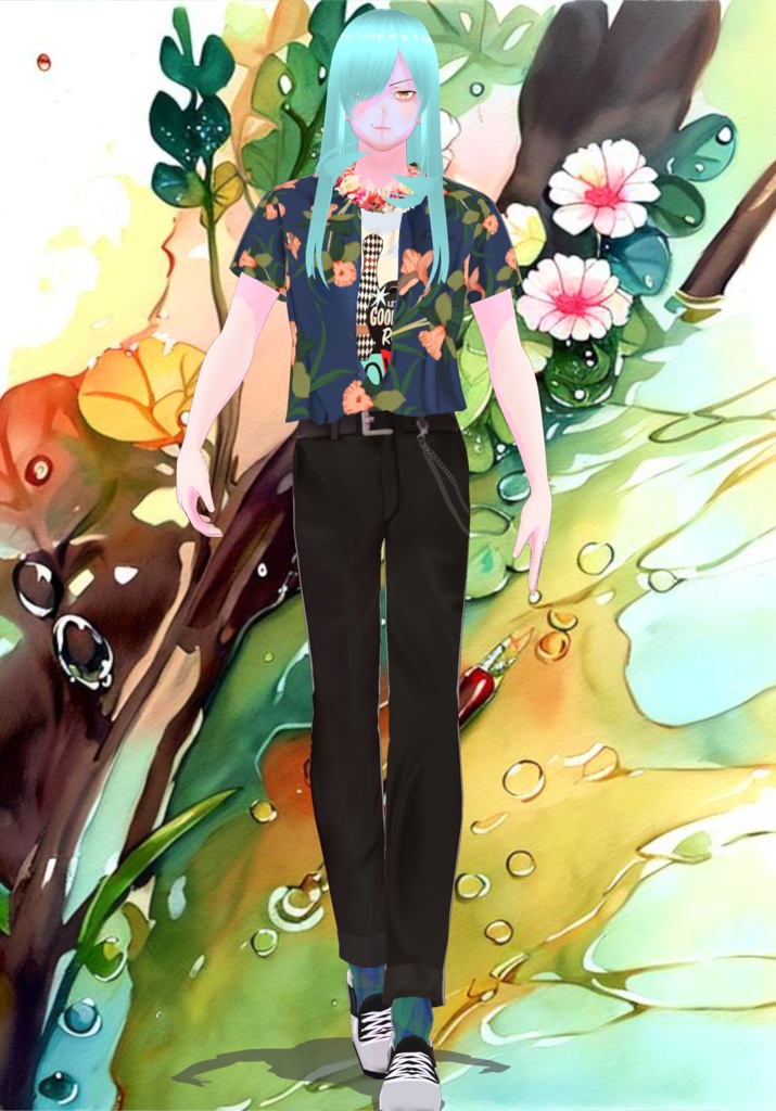 Mens Cabana Shirt with Tee Retro Miami Style- Tuck/Untuck