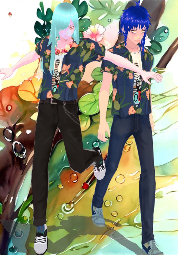 Mens Cabana Shirt with Tee Retro Miami Style- Tuck/Untuck