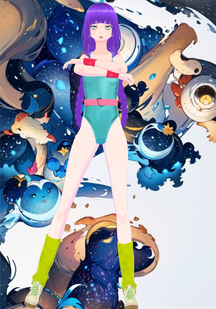 Turquoise Aerobics 80s Outfit Set