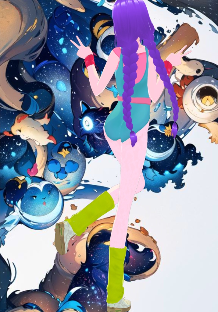 Turquoise Aerobics 80s Outfit Set