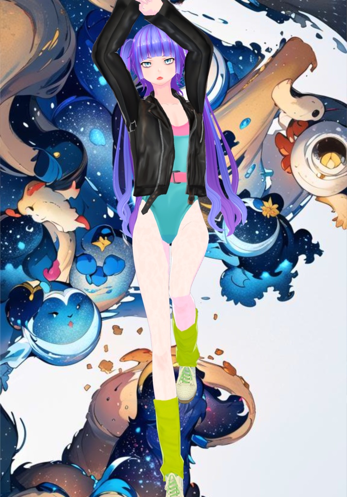 Turquoise Aerobics 80s Outfit Set