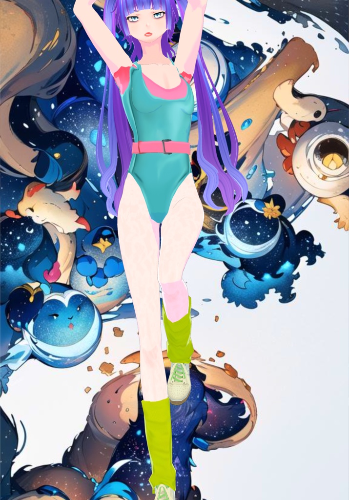 Turquoise Aerobics 80s Outfit Set