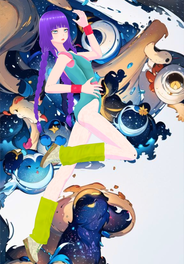 Turquoise Aerobics 80s Outfit Set