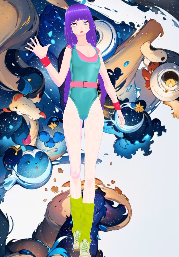 Turquoise Aerobics 80s Outfit Set