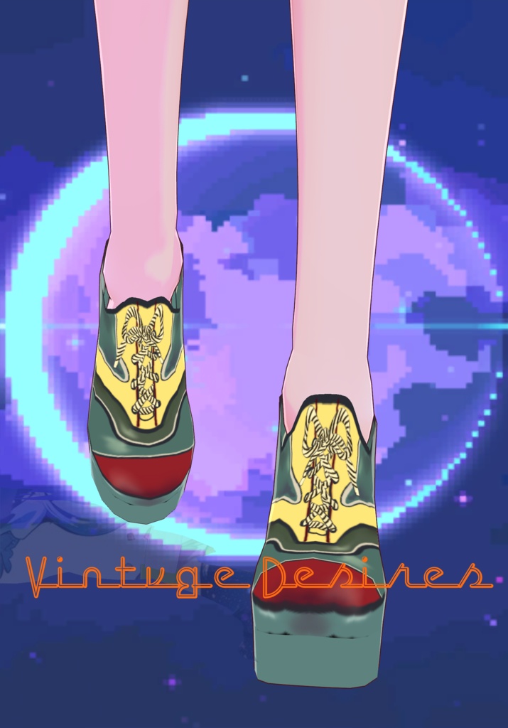 70s Teal/Red Platform Shoes MOD fashion