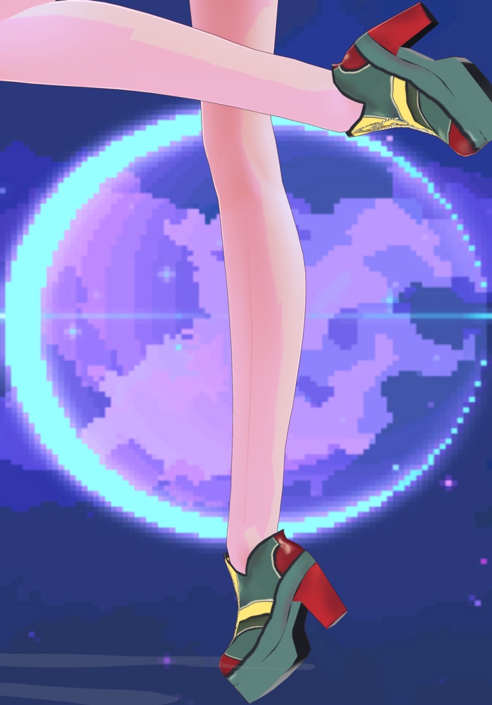 70s Teal/Red Platform Shoes MOD fashion