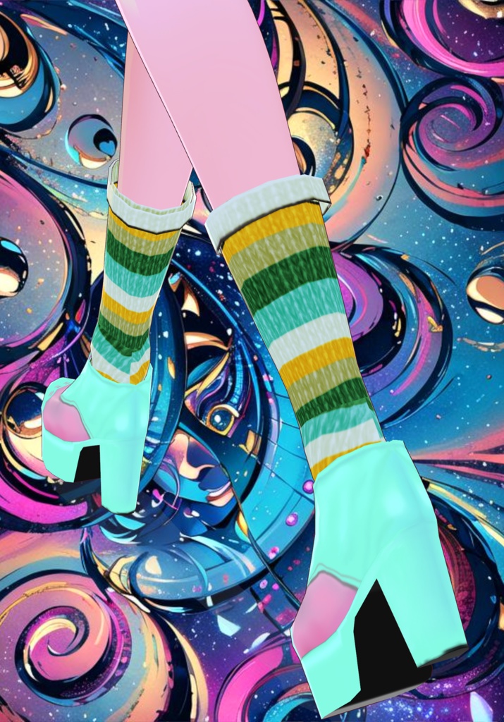 So Baby Connies 70s Platform Shoes with Knit Socks B/P