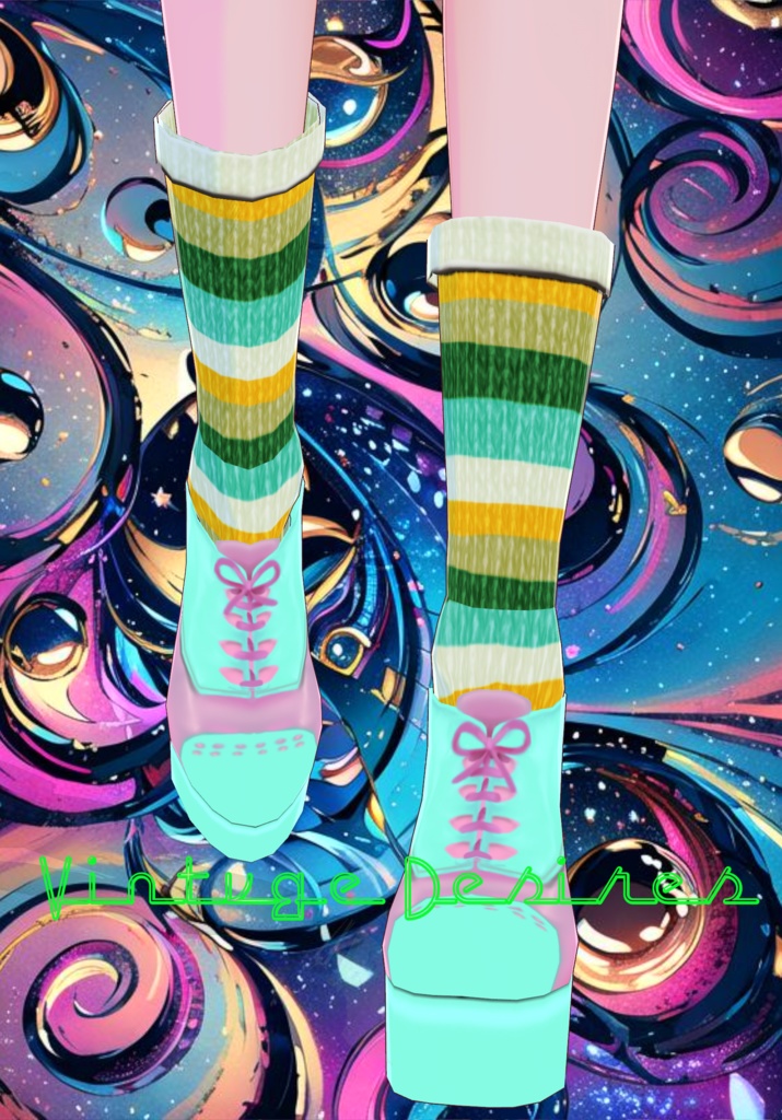 So Baby Connies 70s Platform Shoes with Knit Socks B/P