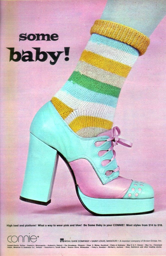 So Baby Connies 70s Platform Shoes with Knit Socks B/P