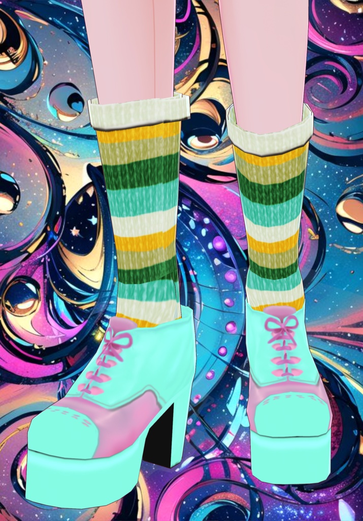 So Baby Connies 70s Platform Shoes with Knit Socks B/P