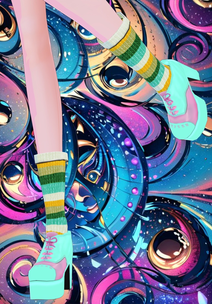 So Baby Connies 70s Platform Shoes with Knit Socks B/P