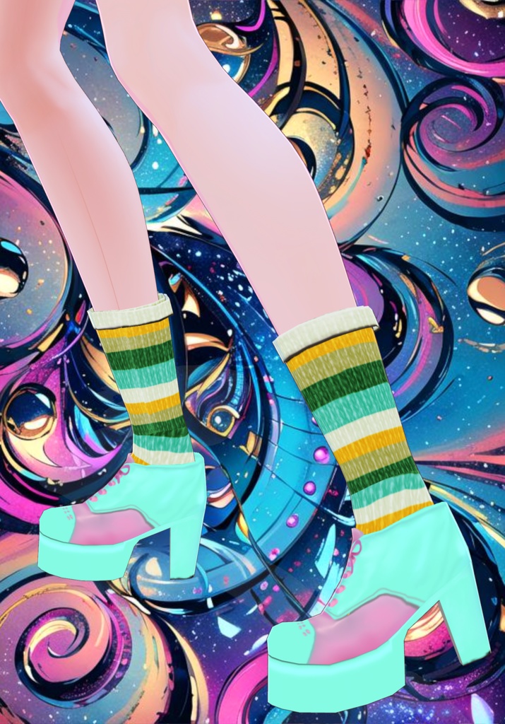 So Baby Connies 70s Platform Shoes with Knit Socks B/P