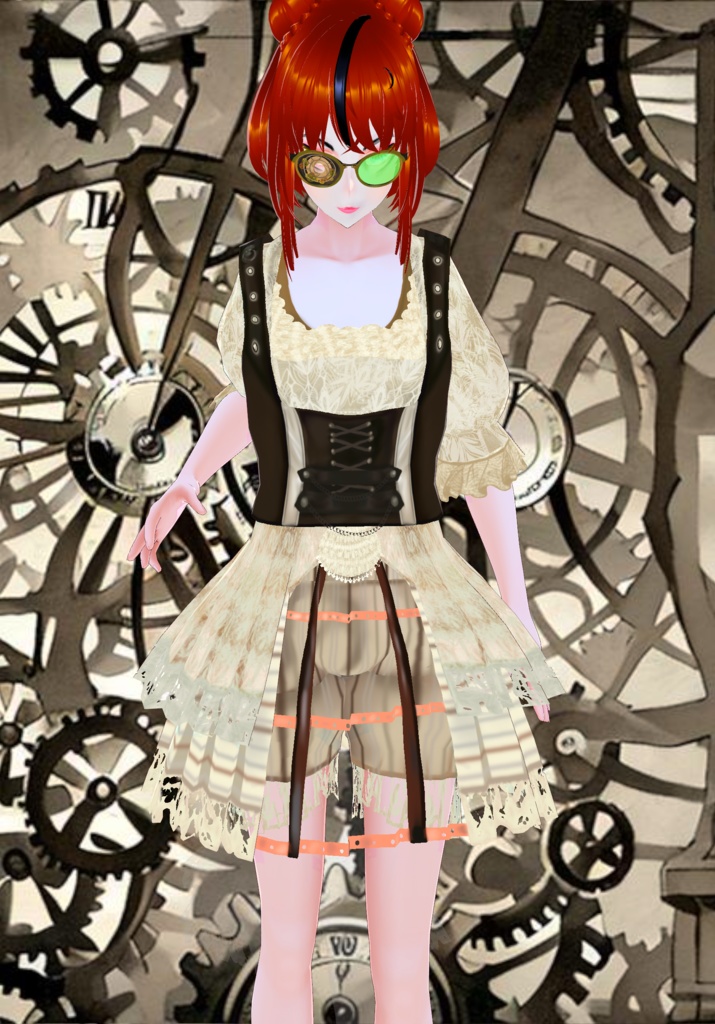 Cream Lace Wire Steampunk Set. Victorian Era