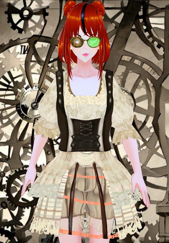 Cream Lace Wire Steampunk Set. Victorian Era