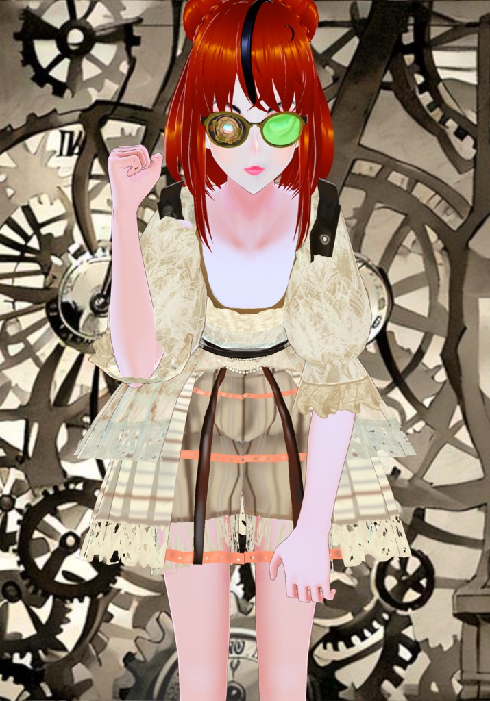 Cream Lace Wire Steampunk Set. Victorian Era