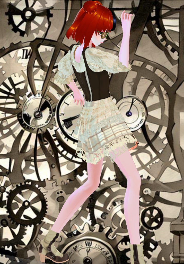 Cream Lace Wire Steampunk Set. Victorian Era