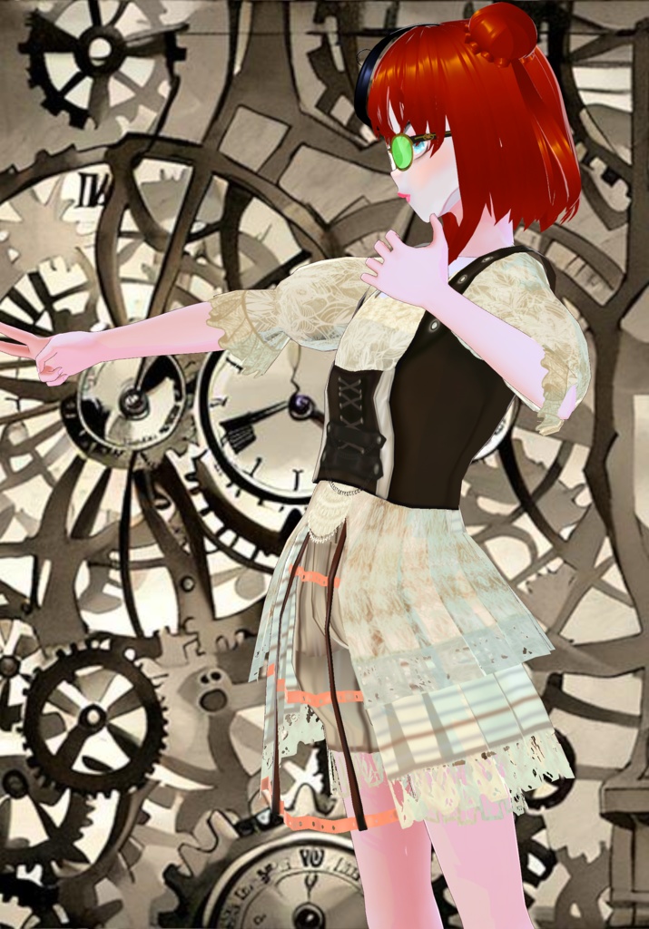 Cream Lace Wire Steampunk Set. Victorian Era