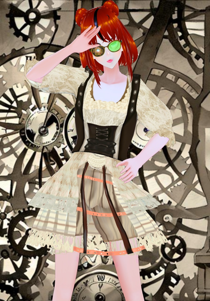 Cream Lace Wire Steampunk Set. Victorian Era