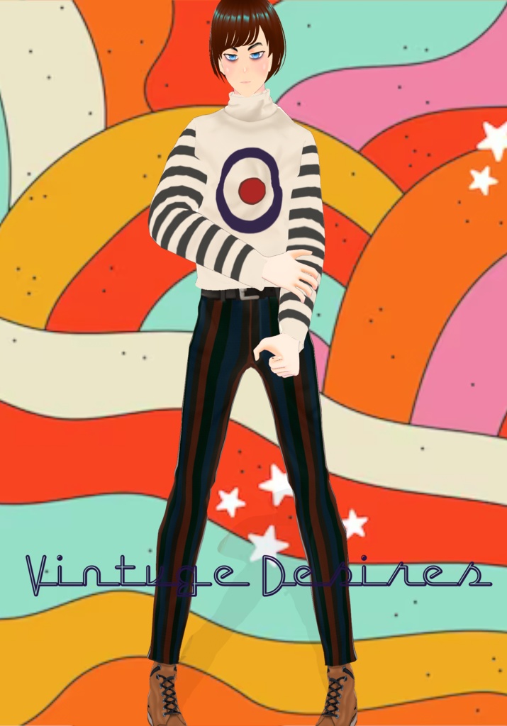 Free Bullseye Mod Roll Neck Sweater W/ Stripe Pants Limited Quantity 