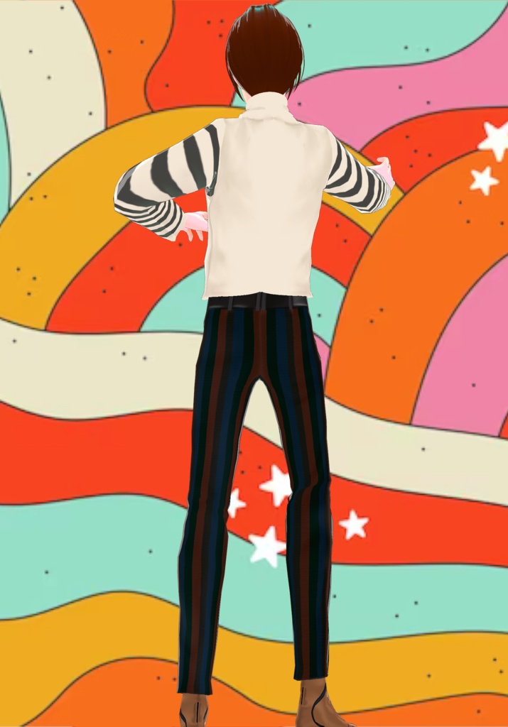 Free Bullseye Mod Roll Neck Sweater W/ Stripe Pants Limited Quantity