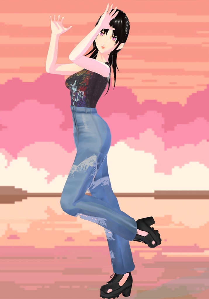 90s Distressed Ripped Skirt Jeans Grunge Fashion